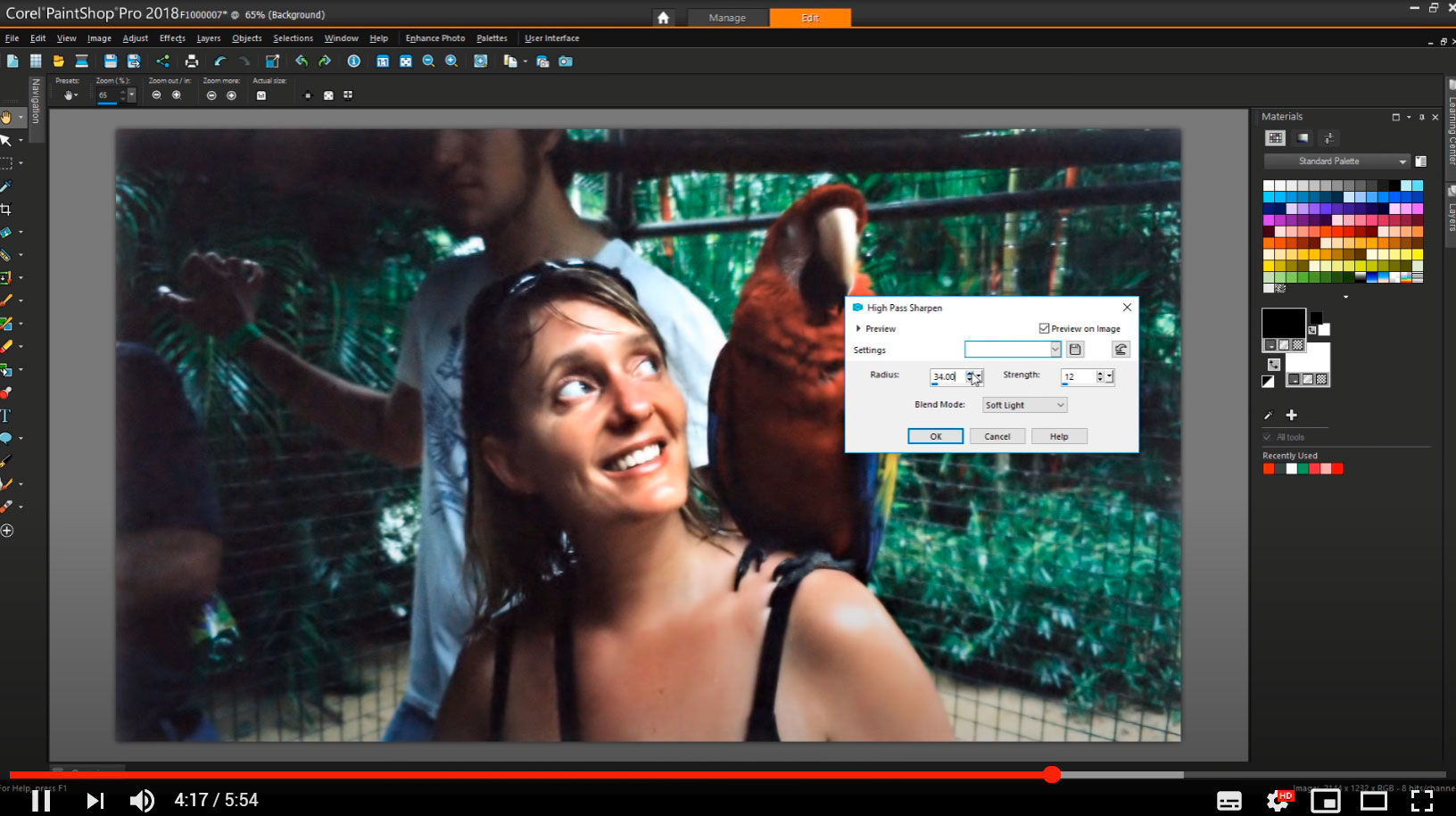 PaintShop Pro Sharpen image